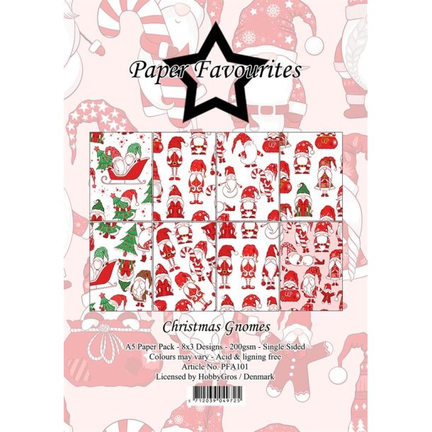 Paper Favourites Christmas gnomes 3x8 design A5 14,85x10,5cm 200g