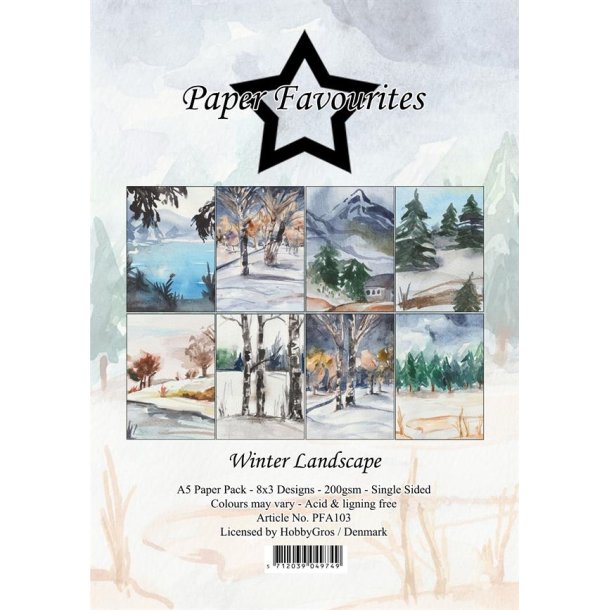 Paper Favourites Winter landscape A5 3x8design 14,85x10,5cm 220g
