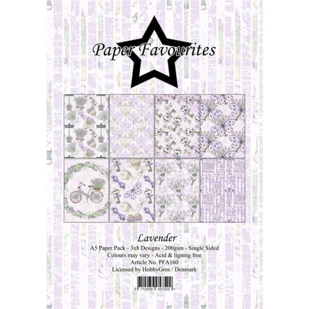 Paper Favourites Lavender 24 ark 14,85x21cm 200g