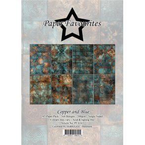 Paper Favourites Paper Pack Copper and blue 3x8design 14,85x21cm 200g