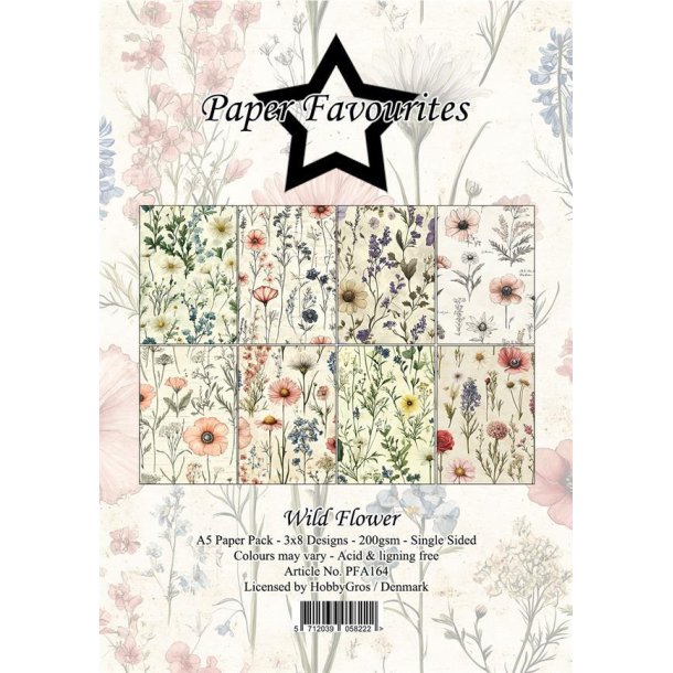 Paper Fawourites Paper Pack Wild flower 3x8design 14,85c21cm 200g