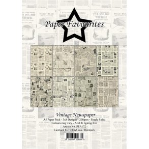 Paper Favourites Vintage newspaper A5 24 stk 10,5x14,8cm 200g