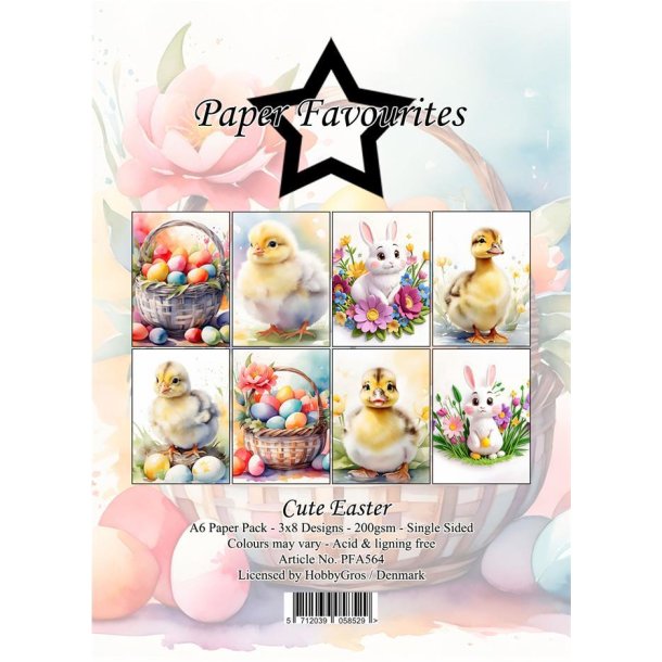 Paper Favourites Cute easter A6 3x8design 105,x14,8cm 200g