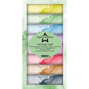  Paper Favourites slim card Ink drops light 10x21cm 24 ark 200g