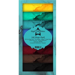  Paper Favourites slim card Ink drops dark  10x21cm 24 ark 200g