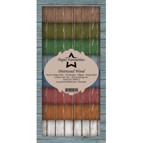 Paper Favourites Slim card Distressed wood 10x21cm 24ark 200g