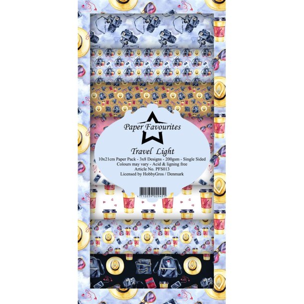 Paper Favourites slim card Travel light 10x21cm 24 ark 200g