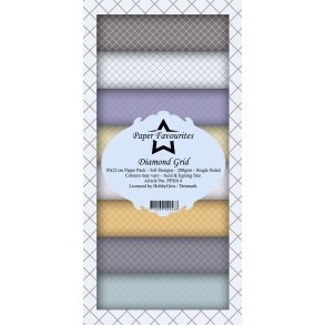 Paper Favourites slim card Diamond grid 10x21cm 24 ark 200g
