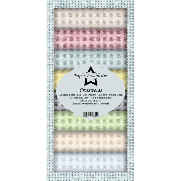 Paper Favourites slim card Crosswood 10x21cm 3x8 design 200g