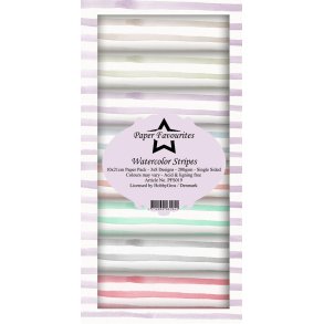 Paper Favourites slim card Watercolor stripes 3x8 design 10x21cm 200g