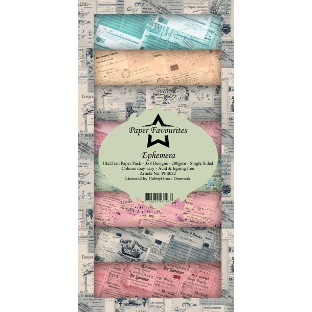 Paper Favourites slim card Eqhemera 3x8 design 10x21cm 200g