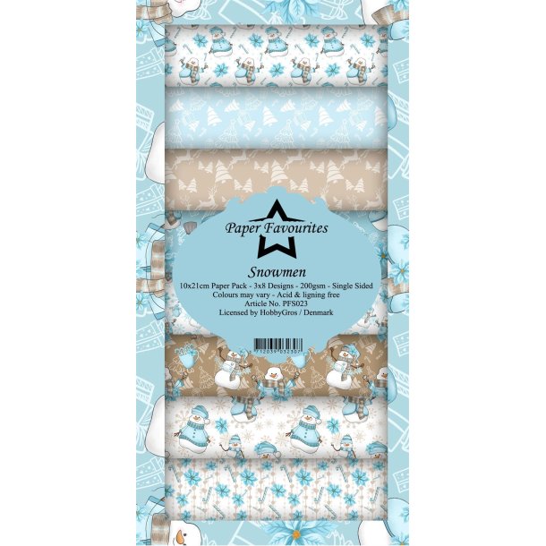  Paper Favourites Slimcard Snowmen 3x8 design 10x21cm 200g