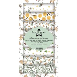 Paper Favourites Slimcard Watercolour christmas 3x8 design 10x21cm 200g