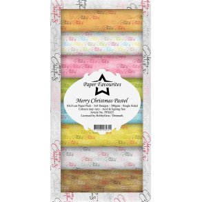 Paper Favourites Slimcard Merry christmas pastel 3x8 design 10x21cm 200g