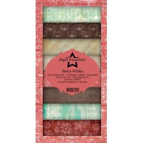 Paper Favourites Slim card Merry Wishes 3x8 design 10x21cm 200g