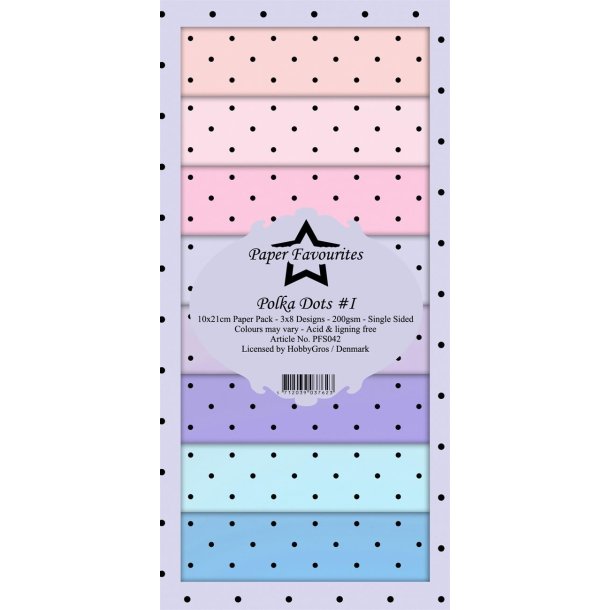 Paper Favourites Slimcard Polka Dots 3x8 design 10x21cm 200g
