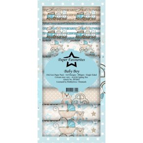 Paper Favourites Slimcard Baby Boy 3x8design 10x21cm 200g