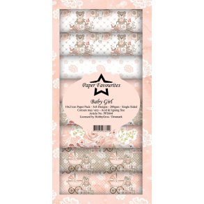 Paper Favourites Slimcard Baby girl 3x8design 10x21cm 200g