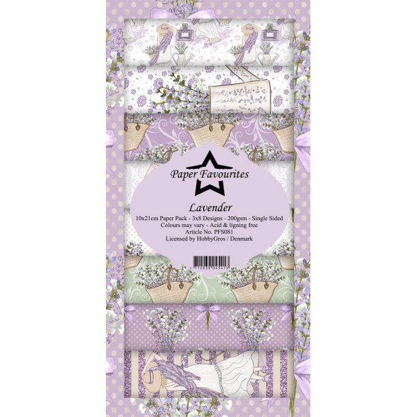  Paper Favourites slimcard Lavender 3x8 design 10x21cm 200g