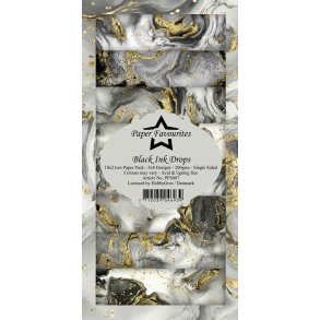 Paper Favourites slimcard B�ack ink drops 3x8 design 10x21cm 200g