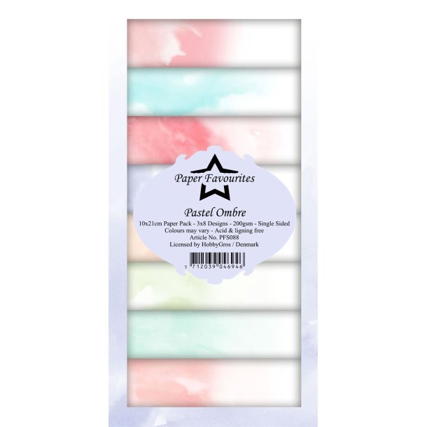 Paper Favourites slimcard Pastel ombre 3x8 design 10x21cm 200g