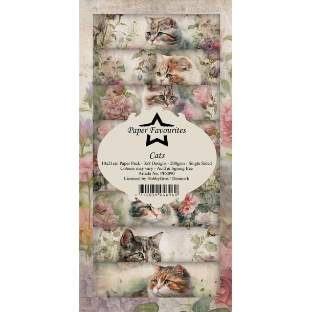 Paper Favourites slimcard Cats 3x8 design 10x21cm 200g