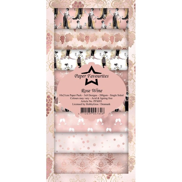 Paper Favourites slimcard Rose wine 3x8design 10x21cm 200g