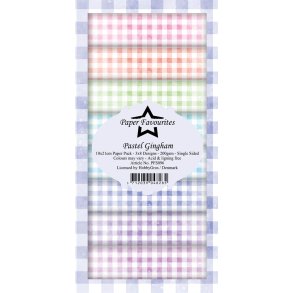 Paper Favourites slim card Pastel Gingham 3x8design 10x21cm 200g