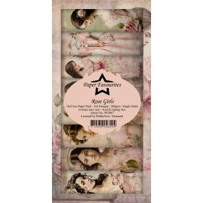 Paper Favourites slim card Rose Girls 3x8design 10x21cm 200g