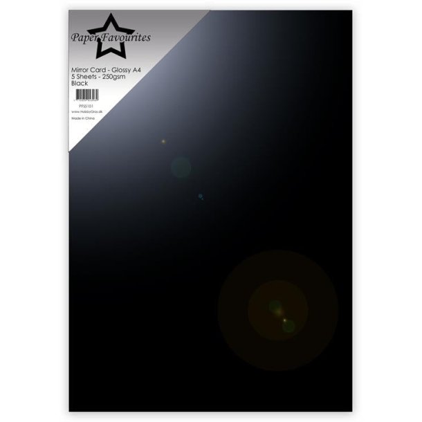 Paper Favourites Mirror card glossy black A4 250g