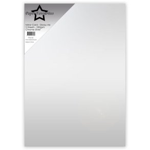 Paper Favourites mirror card glossy chrome silver A4 250g