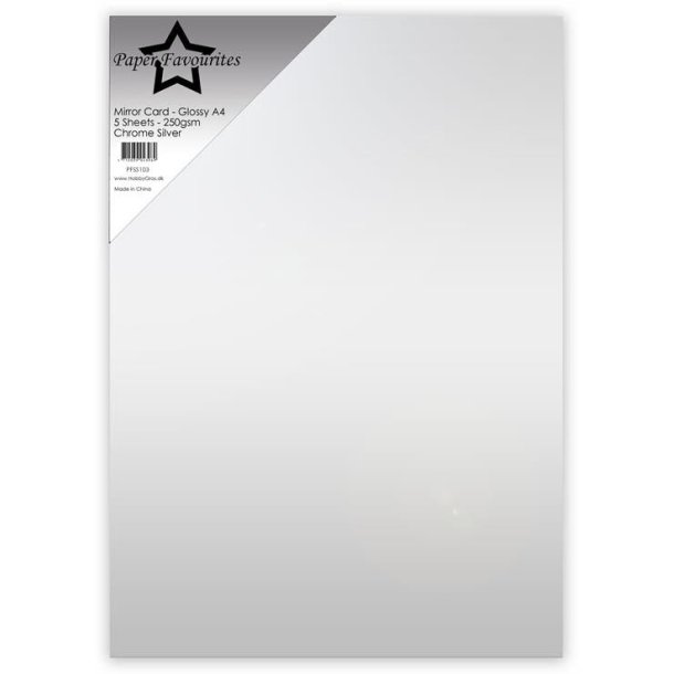 Paper Favourites mirror card glossy chrome silver A4 250g