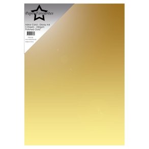 Paper Favourites mirror card glossy polished gold A4 250g