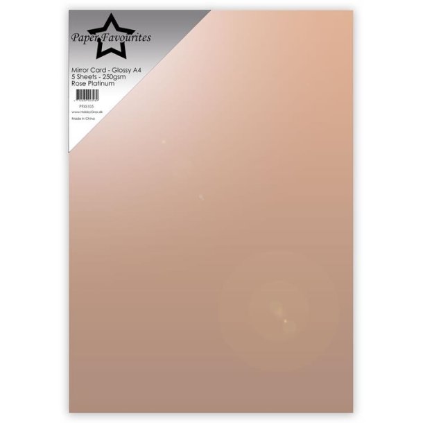 Paper Favourites mirror Card glossy rose platinum A4 250g