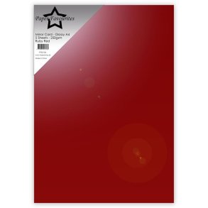 Paper Favourites mirror card glossy ruby red A4 250g