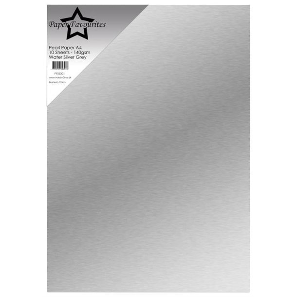 Paper Favourites  Pearl Paper Water silver grey A4 2 sidet 140g