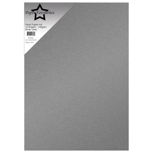 Paper Favourites  Pearl Paper Silver grey A4 2 sidet 140g