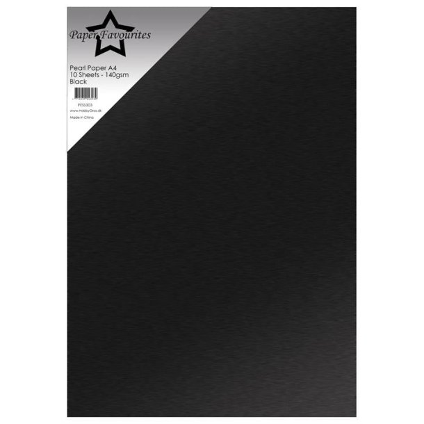 Paper Favourites  Pearl Paper Black A4 2 sidet 140g