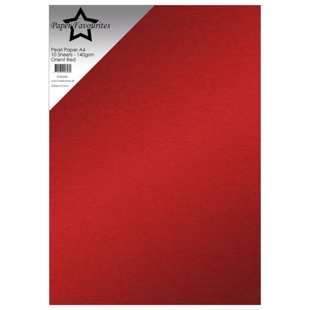 Paper Favourites  Pearl Paper Orient red A4 2 sidet 140g