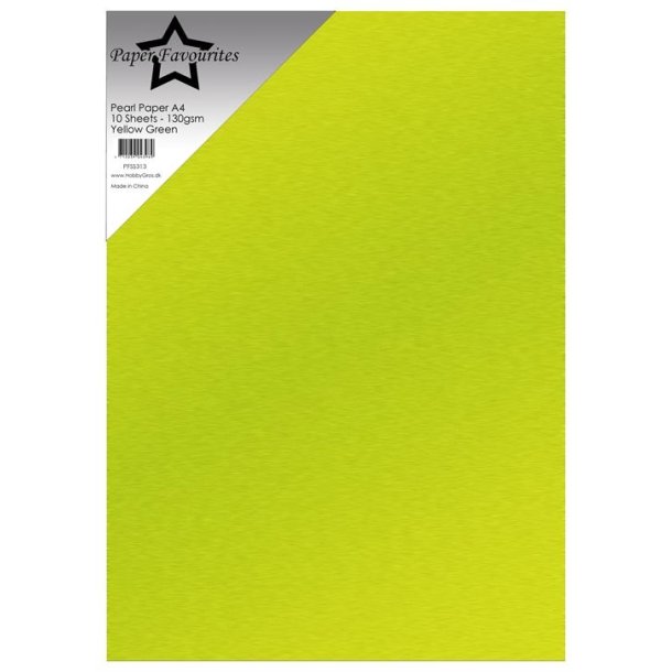 Paper Favourites  Pearl Paper Yellow green A4 1 sidet 130g