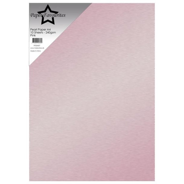 Paper Favourites  Pearl paper Pink A4 2 sidet 240g
