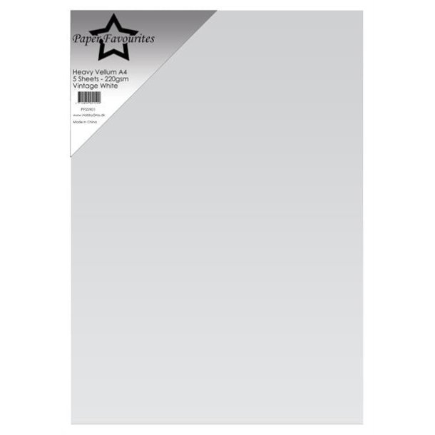 Paper Favourites Heavy Vellum paper Vintage White A4 5 stk
