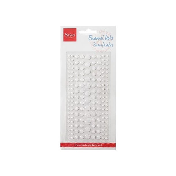 Marianne Design Enamel Dots Snowflakes med glitter 156 stk