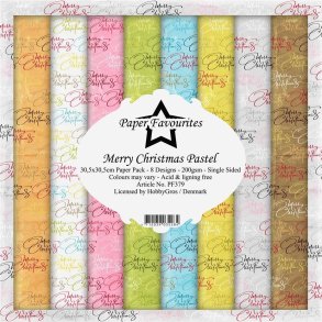 Paper Favourites Merry christmas pastel 8 ark 30,5x30,5cm 200g