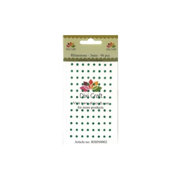  Dixi Craft Rhinsten julegr�n 3 mm 96 stk