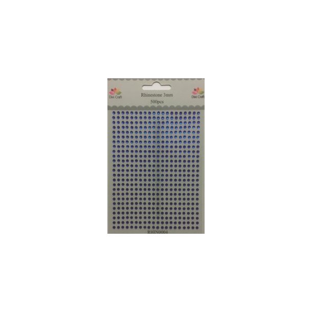  Dixi Craft Rhinsten m�rk bl� 3 mm 5oo stk