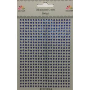 Dixi Craft Rhinsten sort 3 mm 5oo stk selvk�lbende