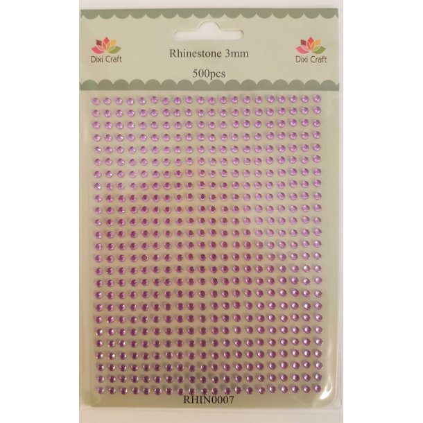  Dixi Craft  Rhinsten Lys lilla 3mm 500 stk