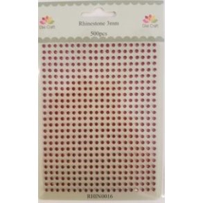  Dixi Craft Rhinsten r�d 3mm 500 stk 