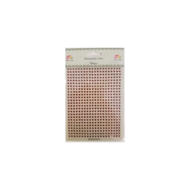  Dixi Craft Rhinsten r�d 3mm 500 stk 